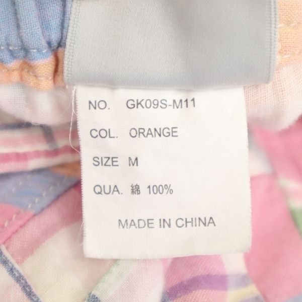 グラミチ パッチワーク風 チェック柄 アウトドアショートパンツ M ピンク系 Gramicci クライミング メンズ