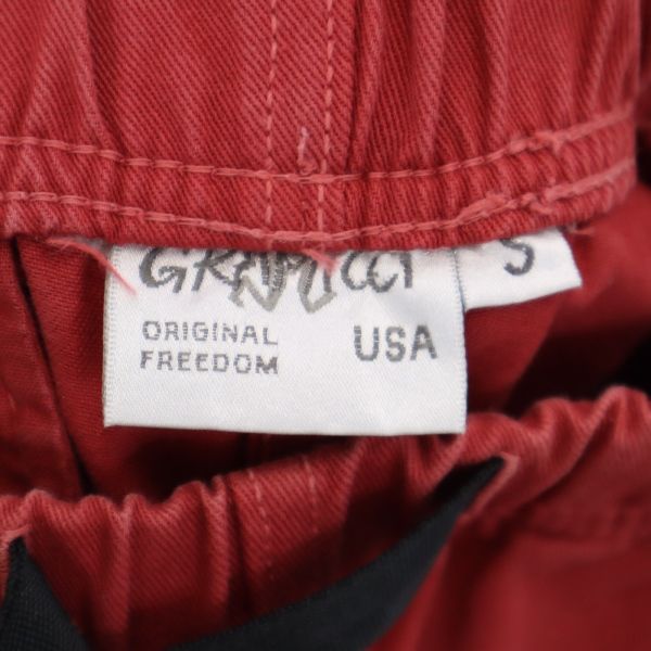 Gramicci グラミチ アウトドアショートパンツ S レッド系 クライミング ロゴ刺繍 メンズ