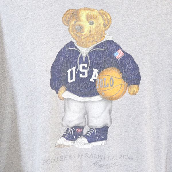 POLO RALPH LAUREN ポロラルフローレン 90s ポロベア 半袖 Tシャツ M グレー メンズ