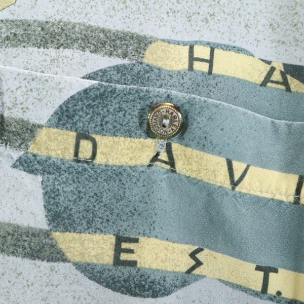 HARLEY DAVIDSON ハーレーダビッドソン USA製 バイク柄 総柄 半袖 シャツ XL グレー系 メンズ