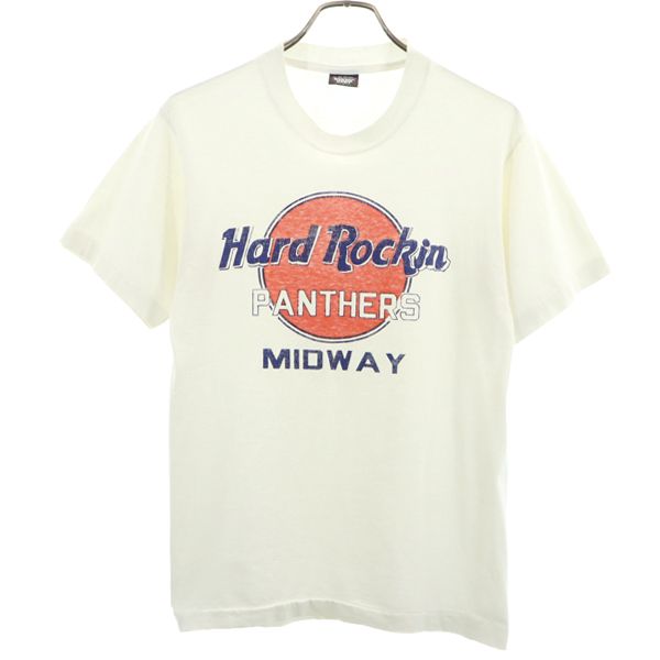 スクリーンスターズ USA製 hard rockin PANTHERS MIDWAY 半袖 Tシャツ M 白 SCREEN STARS メンズ