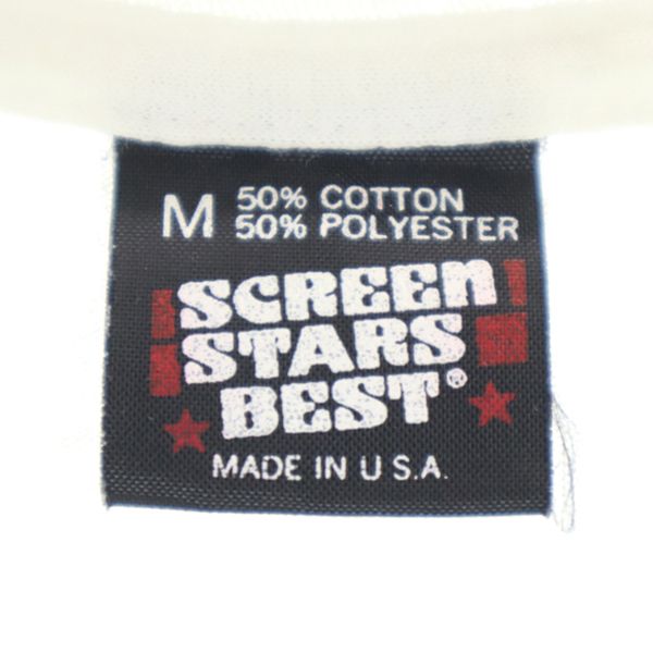 SCREEN STARS スクリーンスターズ USA製 hard rockin PANTHERS MIDWAY 半袖 Tシャツ M 白 メンズ