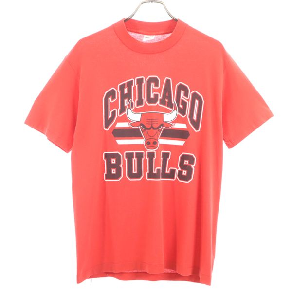 TRENCH トレンチ 90s CHICAGO BULLS シカゴブルズ プリント 半袖 バスケットボール Tシャツ L 赤 メンズ