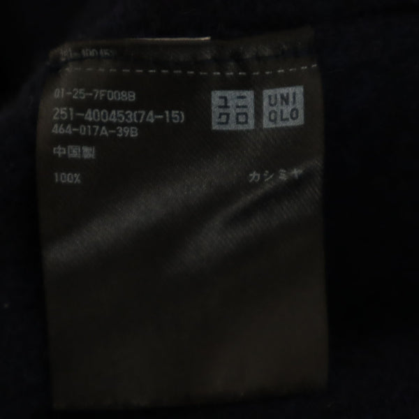 ユニクロ カシミア100％ 長袖 タートルニット セーター M ネイビー UNIQLO ニット レディース