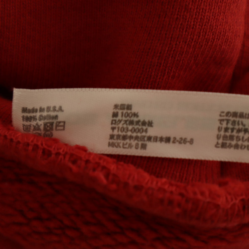 ロサンゼルスアパレル USA製 長袖 スウェットパーカー M レッド Los Angeles Apparel 裏起毛 レディース