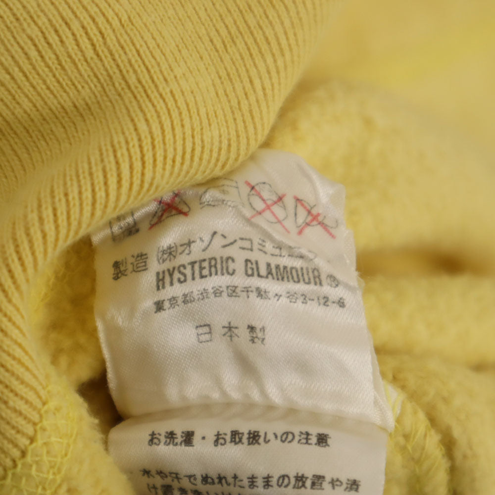 HYSTERIC ヒステリック 長袖 スウェットパーカー FREE イエロー レディース