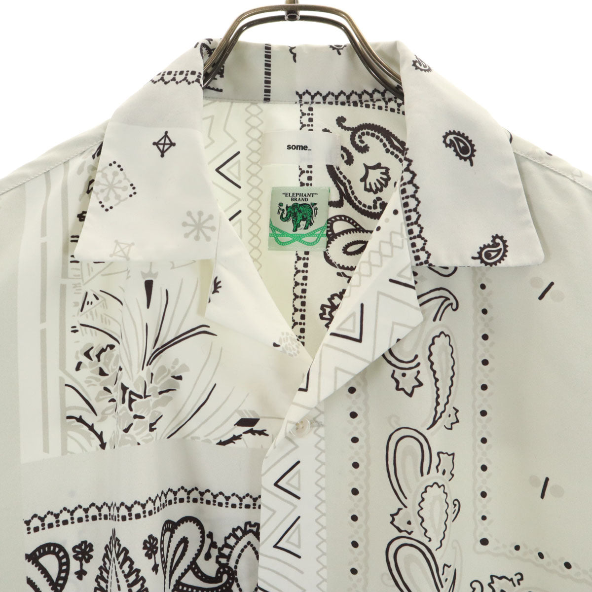 SOME_ 半袖 オープンカラーシャツ L ホワイト メンズ