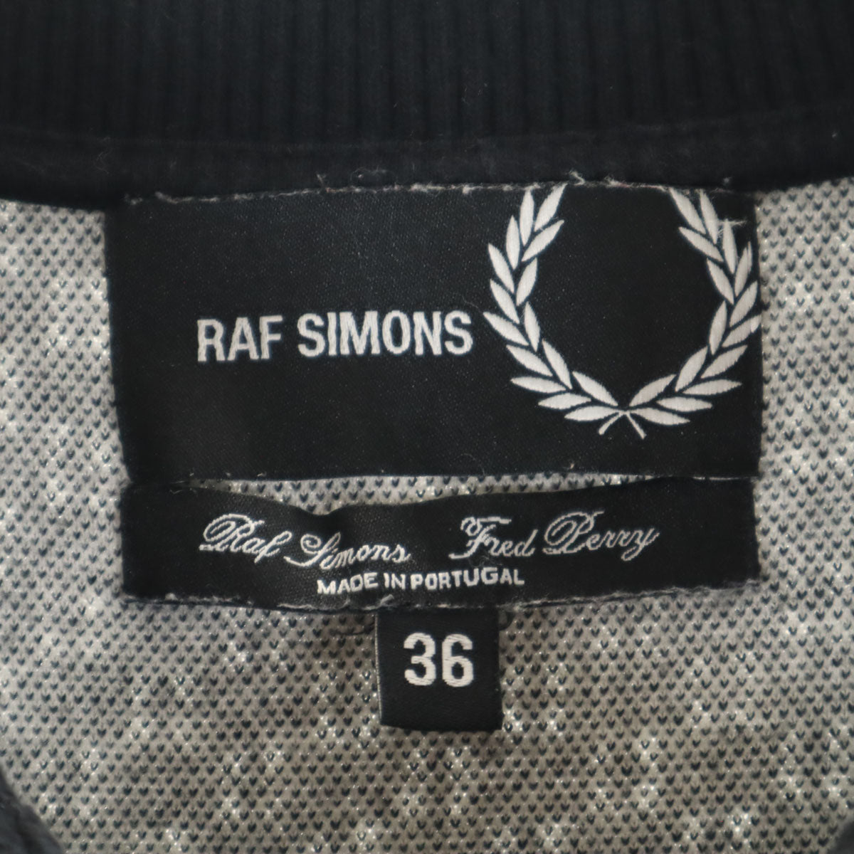 RAF SIMONS ラフシモンズ フレッドペリー コラボ 半袖 ポロシャツ 36 ブラック FRED PERRY メンズ