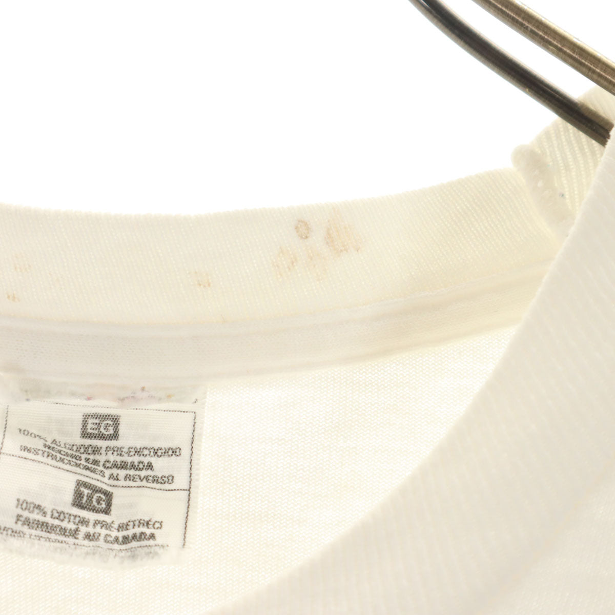 90s オールド カナダ製 半袖 Tシャツ ホワイト シングルステッチ メンズ