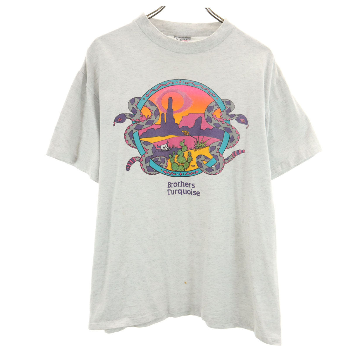 ONEITA オニータ 90s USA製 オールド 半袖 Tシャツ L グレー シングルステッチ メンズ