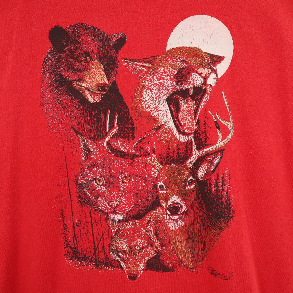 90s オールド 半袖 Tシャツ レッド シングルステッチ メンズ