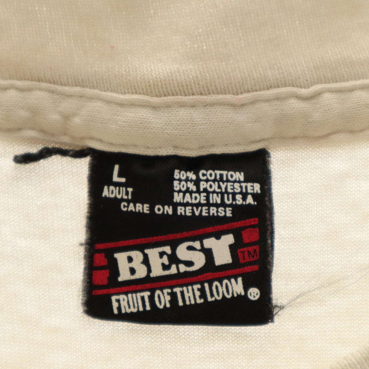 FRUIT OF THE LOOM フルーツオブザルーム 90s USA製 オールド 半袖 Tシャツ L グレージュ BEST シングルステッチ メンズ