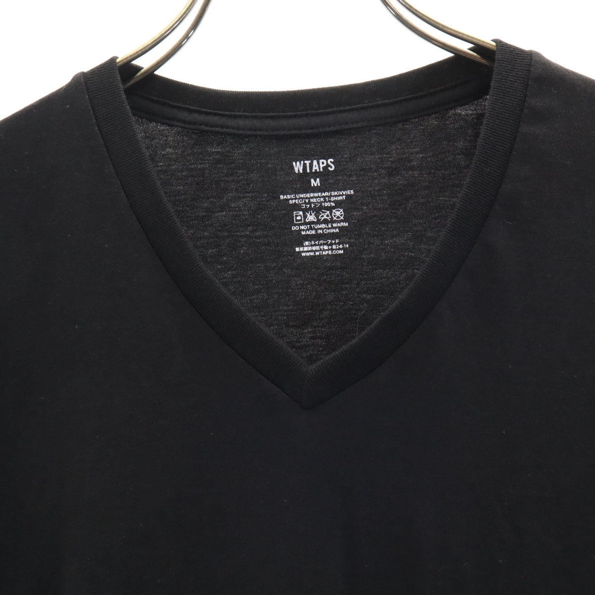 WTAPS ダブルタップス 半袖 Vネック Tシャツ M ブラック ネイバーフッド 無地 メンズ