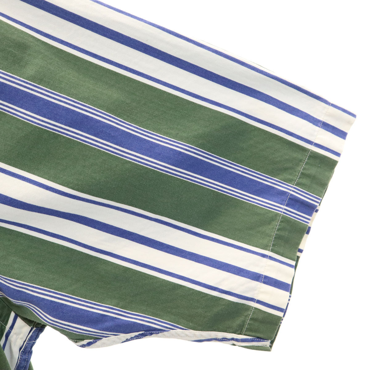 NAUTICA ノーティカ 90s USA製 オールド ストライプ柄 半袖 ボタンダウンシャツ L グリーン メンズ