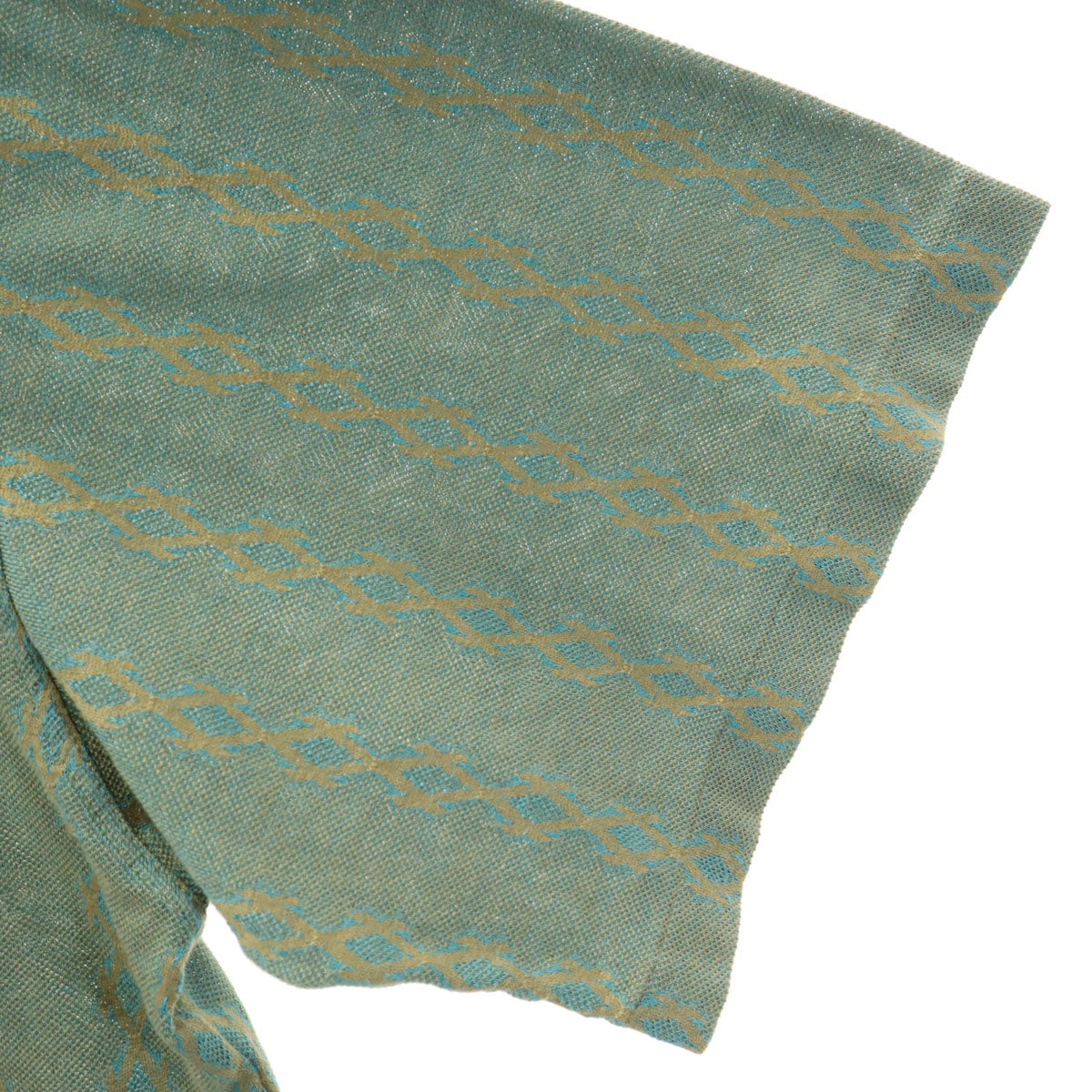 YVES SAINT LAURENT イヴサンローラン 90s オールド ストライプ柄 半袖 ポロシャツ L グリーン系 メンズ