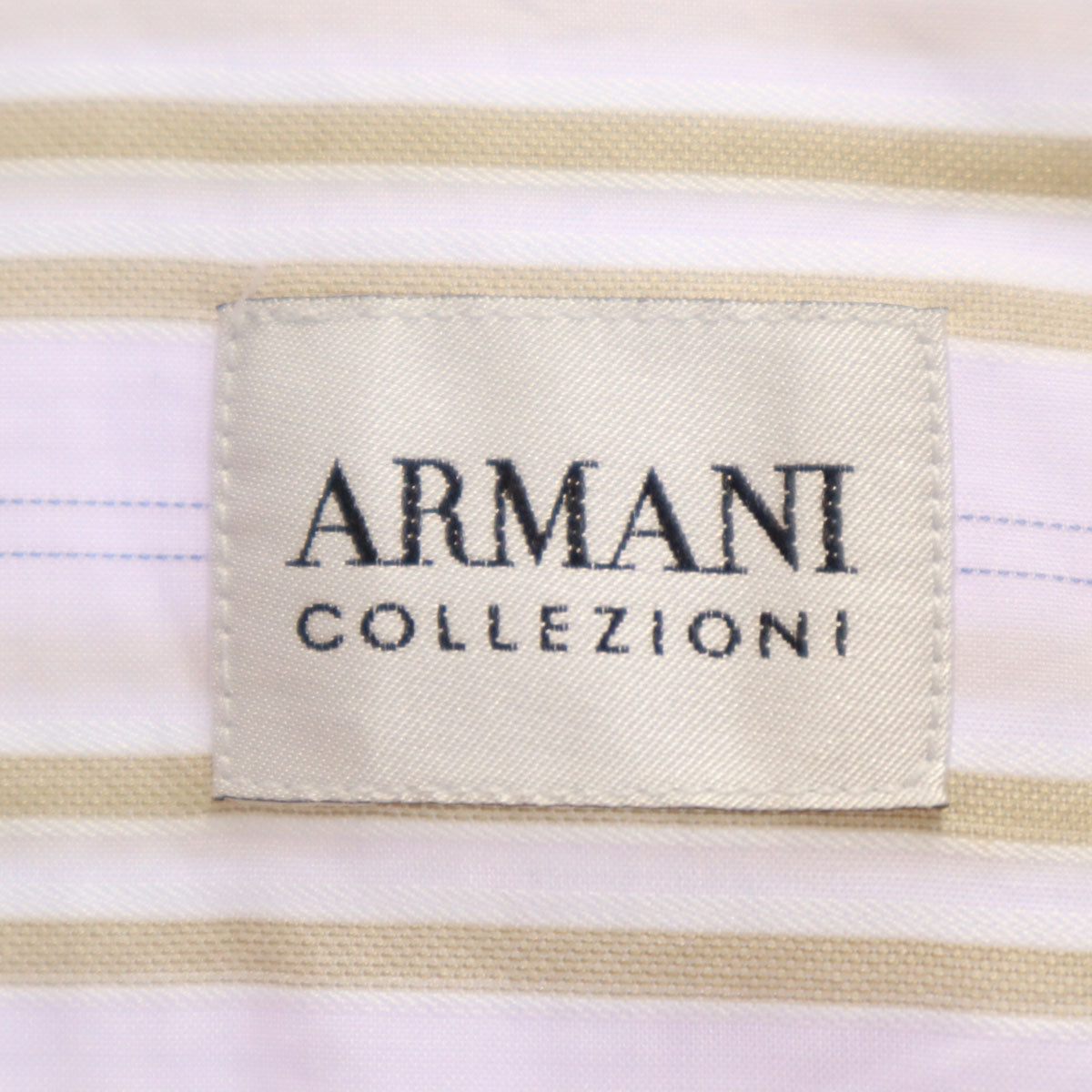 ARMANI アルマーニ コレッツィオーネ ストライプ柄 半袖 シャツ XL パープル系 COLLEZIONI メンズ