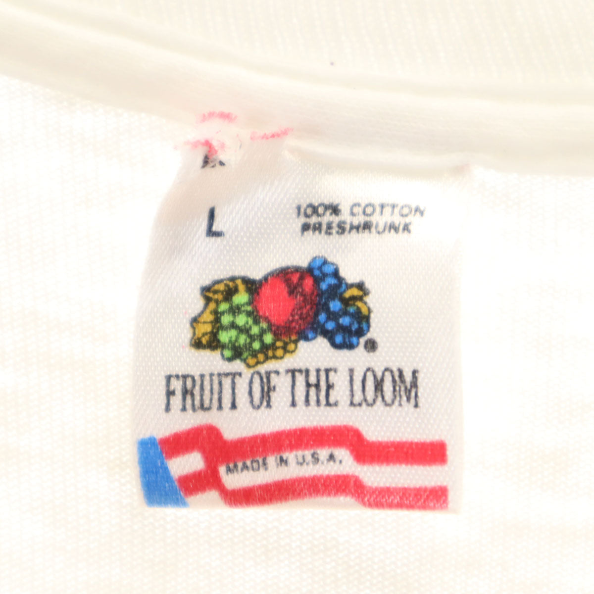 FRUIT OF THE LOOM フルーツオブザルーム 90s USA製 オールド MAINE 半袖 Tシャツ L ホワイト シングルステッチ メンズ