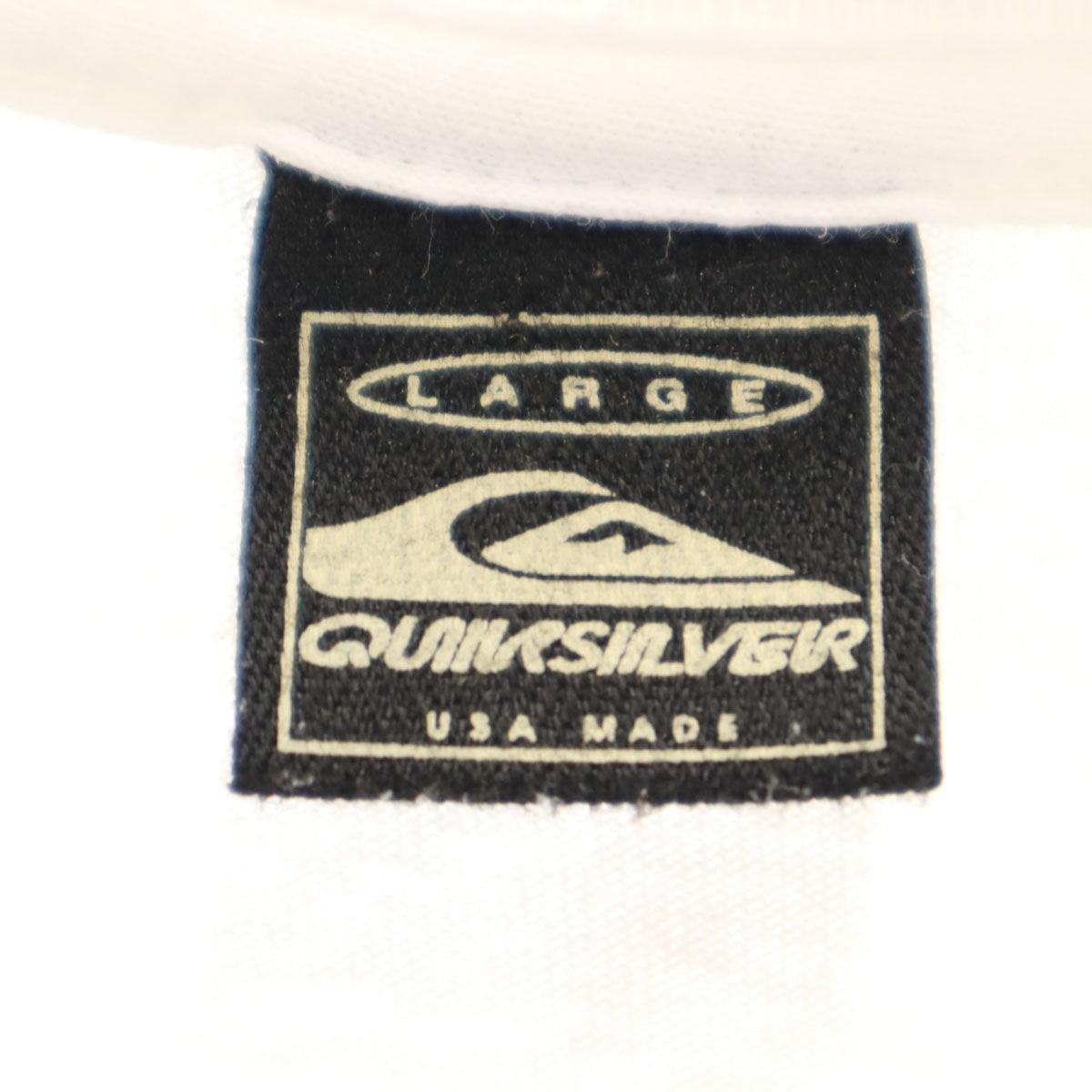 Quiksilver クイックシルバー USA製 バックロゴ 半袖 Tシャツ L ホワイト シングルステッチ メンズ