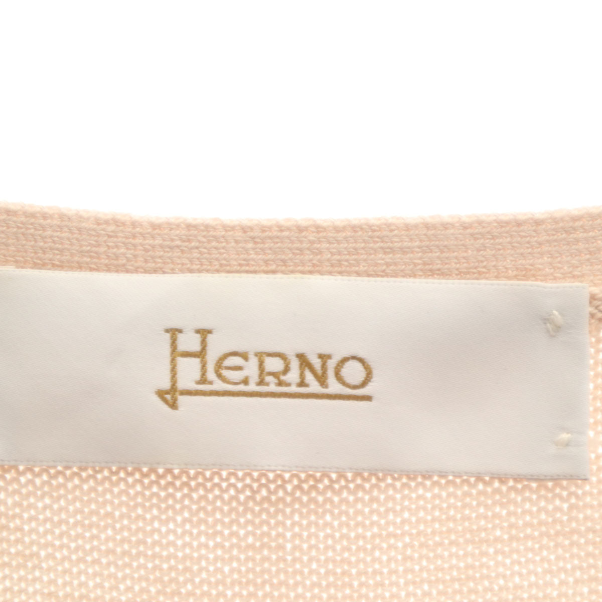 Herno ヘルノ イタリア製 半袖 コットン セーター 46 ベージュ系 ニット レディース