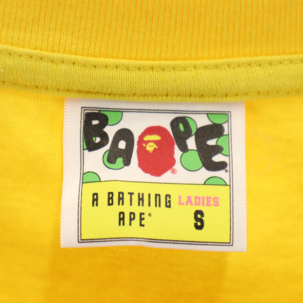 A BATHING APE アベイシングエイプ BABY MILO 半袖 Tシャツ S イエロー系 レディース