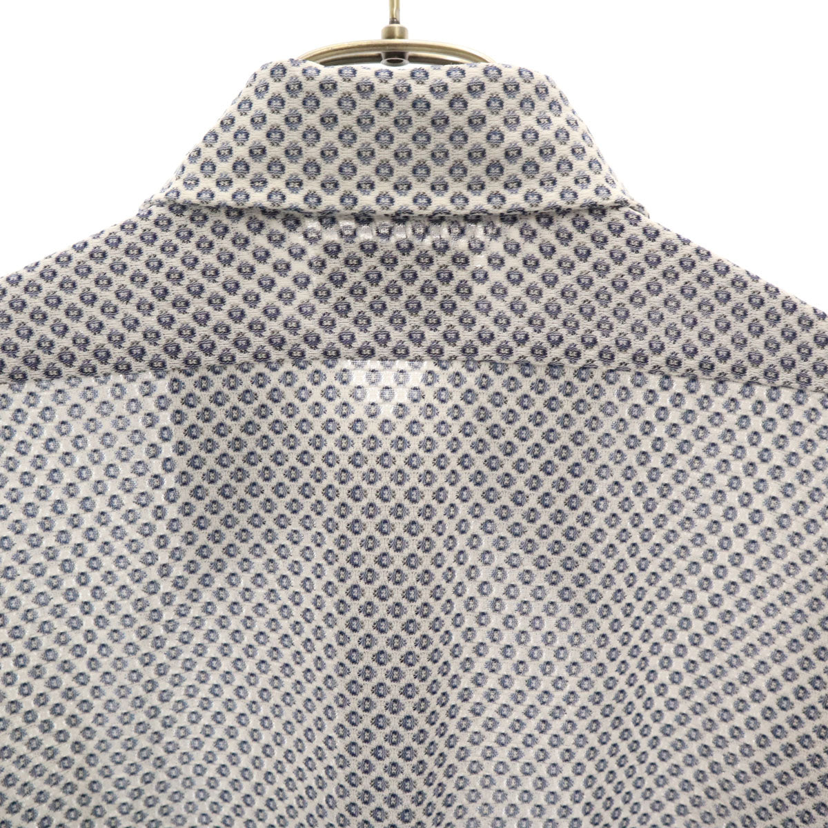 VAN HEUSEN ヴァンヒューゼン 70s ヴィンテージ 総柄 長袖 シャツ 15 1/2-34 ホワイト メンズ