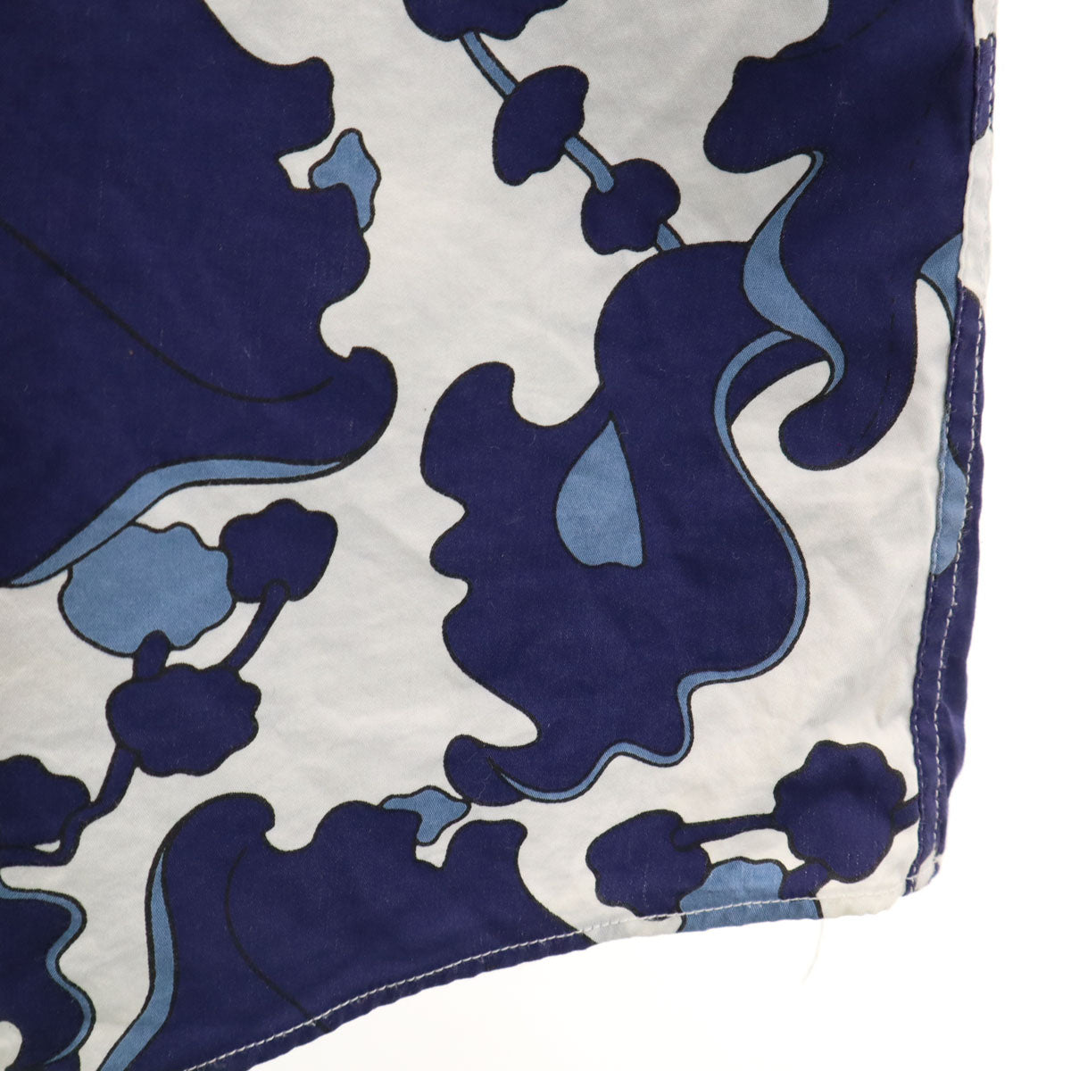 GUCCI グッチ イタリア製 シルクブレンド 総柄 長袖 シャツ 42 ネイビー メンズ