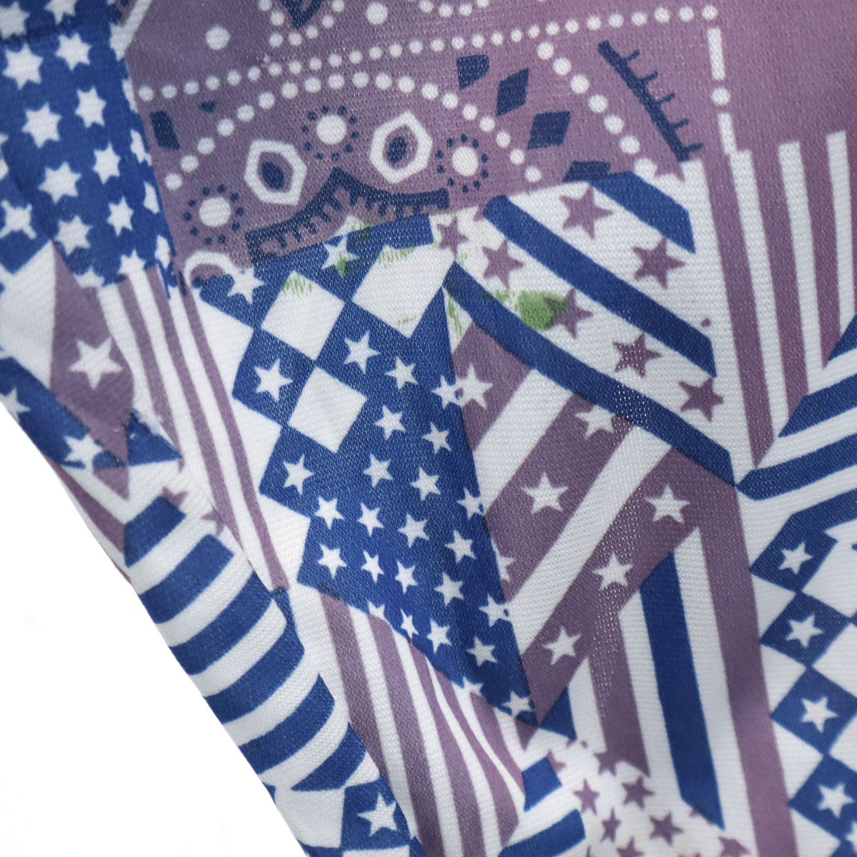 70s ヴィンテージ 総柄 長袖 シャツ ブルー系 メンズ