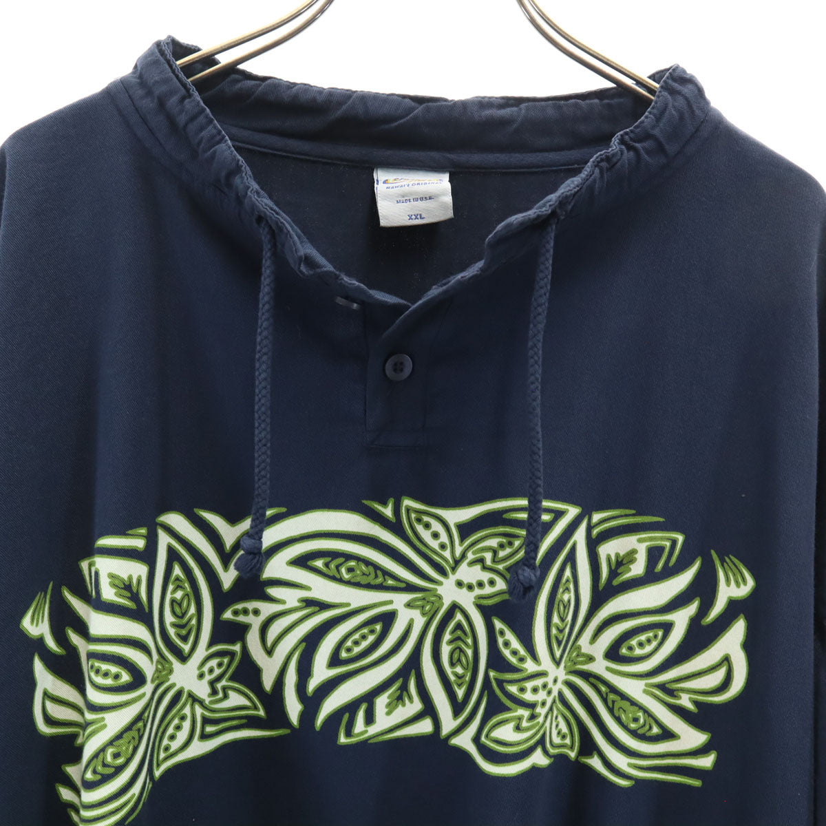 Crazy Shirt クレイジーシャツ 90s USA製 オールド 長袖 ヘンリーネック Tシャツ XXL ネイビー ロンT ビッグサイズ メンズ