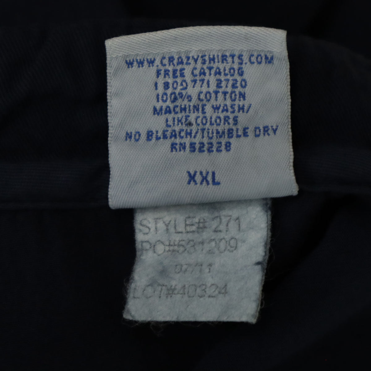 Crazy Shirt クレイジーシャツ 90s USA製 オールド 長袖 ヘンリーネック Tシャツ XXL ネイビー ロンT ビッグサイズ メンズ