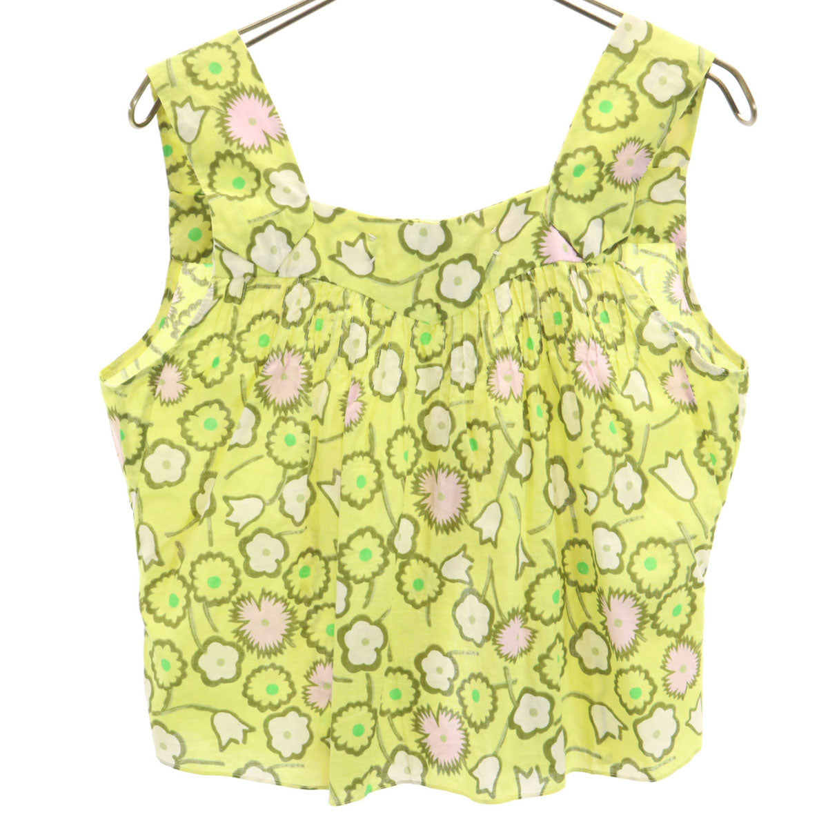 MARNI マルニ イタリア製 花柄 ノースリーブ シャツ 40 イエロー系 レディース