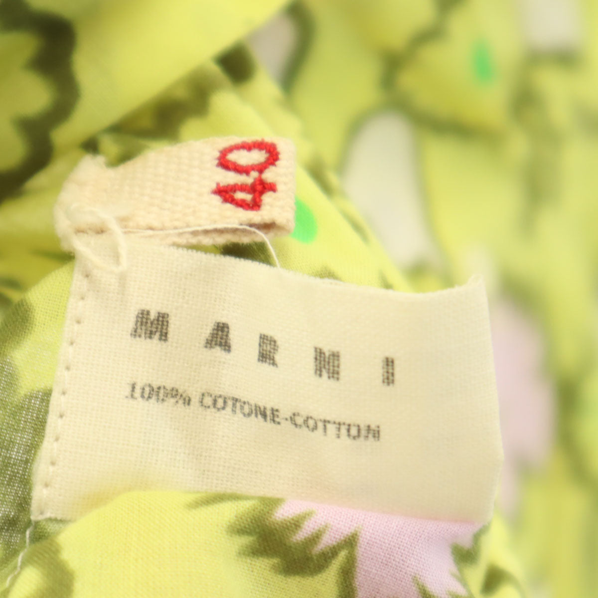 MARNI マルニ イタリア製 花柄 ノースリーブ シャツ 40 イエロー系 レディース