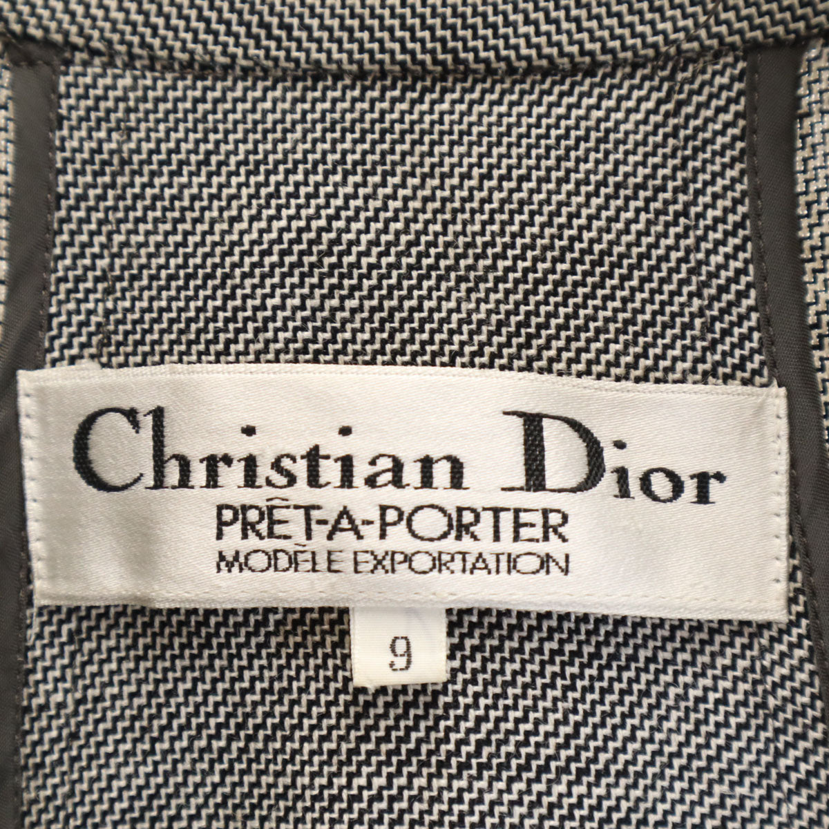 Christian Dior クリスチャンディオール 90s オールド 半袖 ジャケット 9 グレー系 レディース