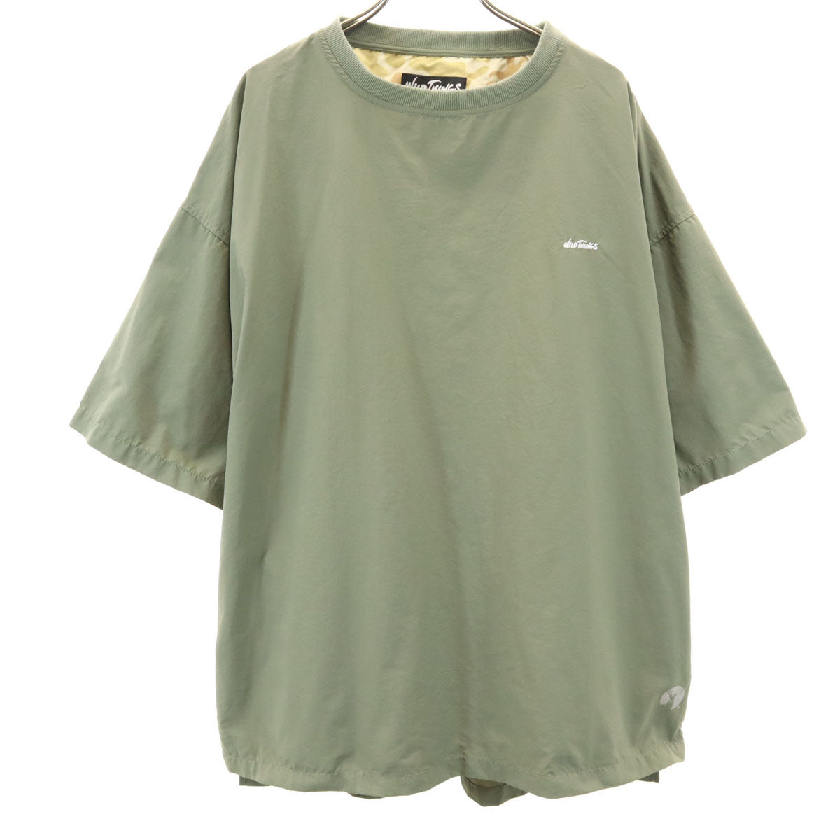 WILDTHINGS ワイルドシングス ナイロン 半袖 シャツ L カーキ メンズ