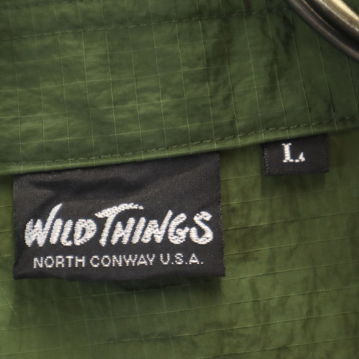 WILDTHINGS ワイルドシングス 半袖 ジップ シャツ L カーキ メンズ