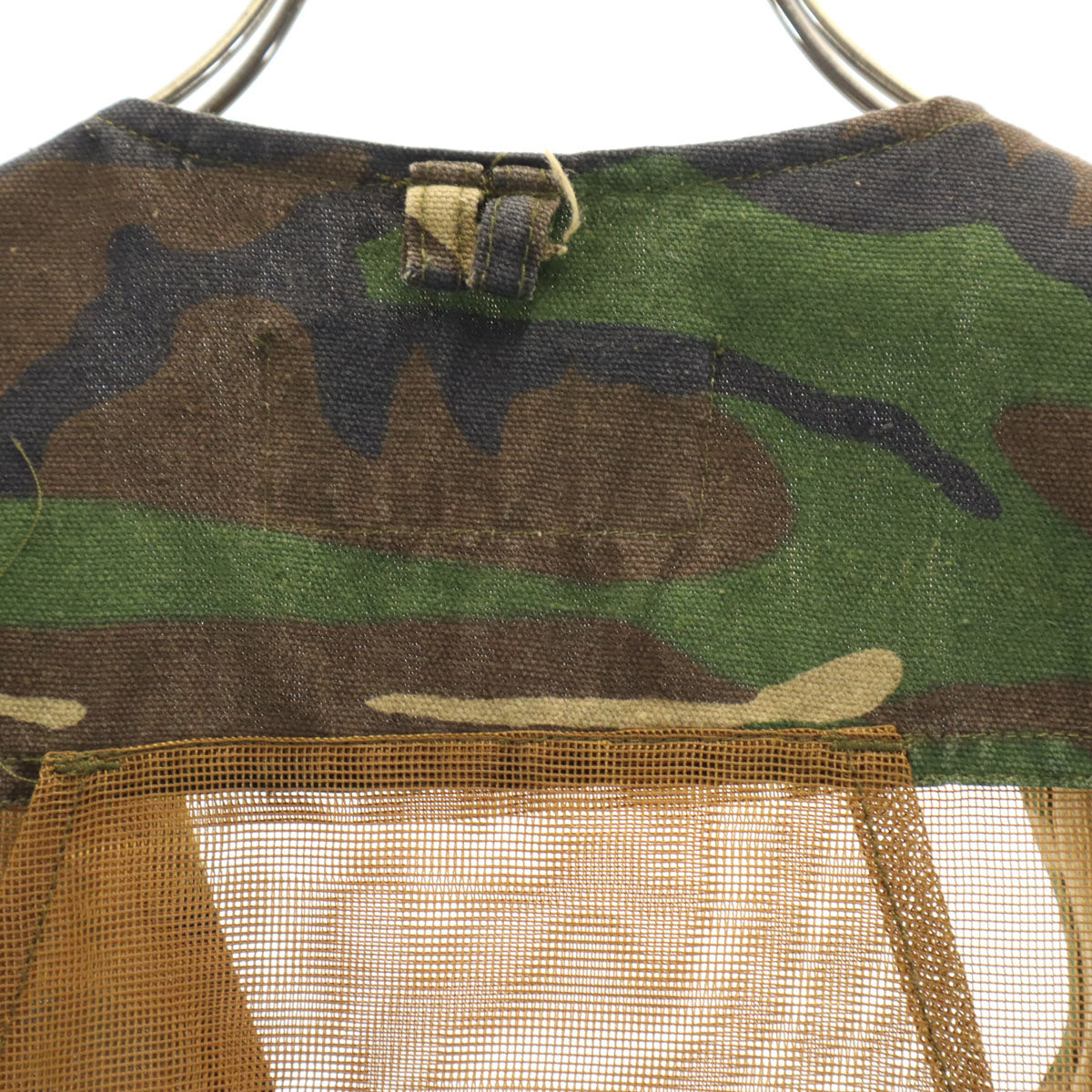 GAME WINNER ゲームウィナー 70s ヴィンテージ カモフラ柄 メッシュ切替 ハンティング ベスト M カーキ 迷彩 メンズ