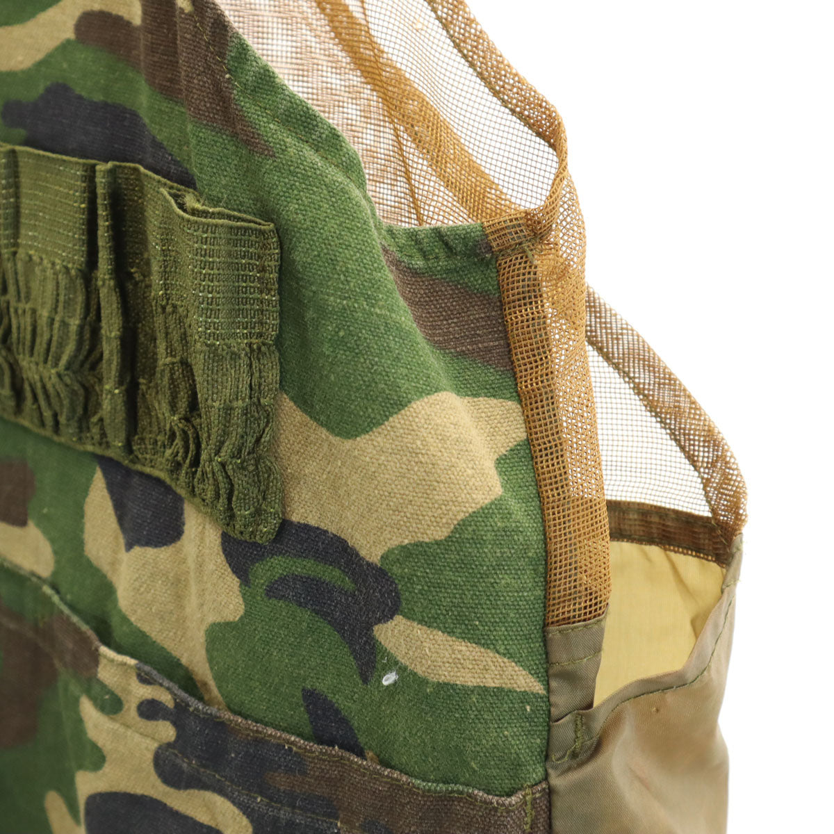 GAME WINNER ゲームウィナー 70s ヴィンテージ カモフラ柄 メッシュ切替 ハンティング ベスト M カーキ 迷彩 メンズ