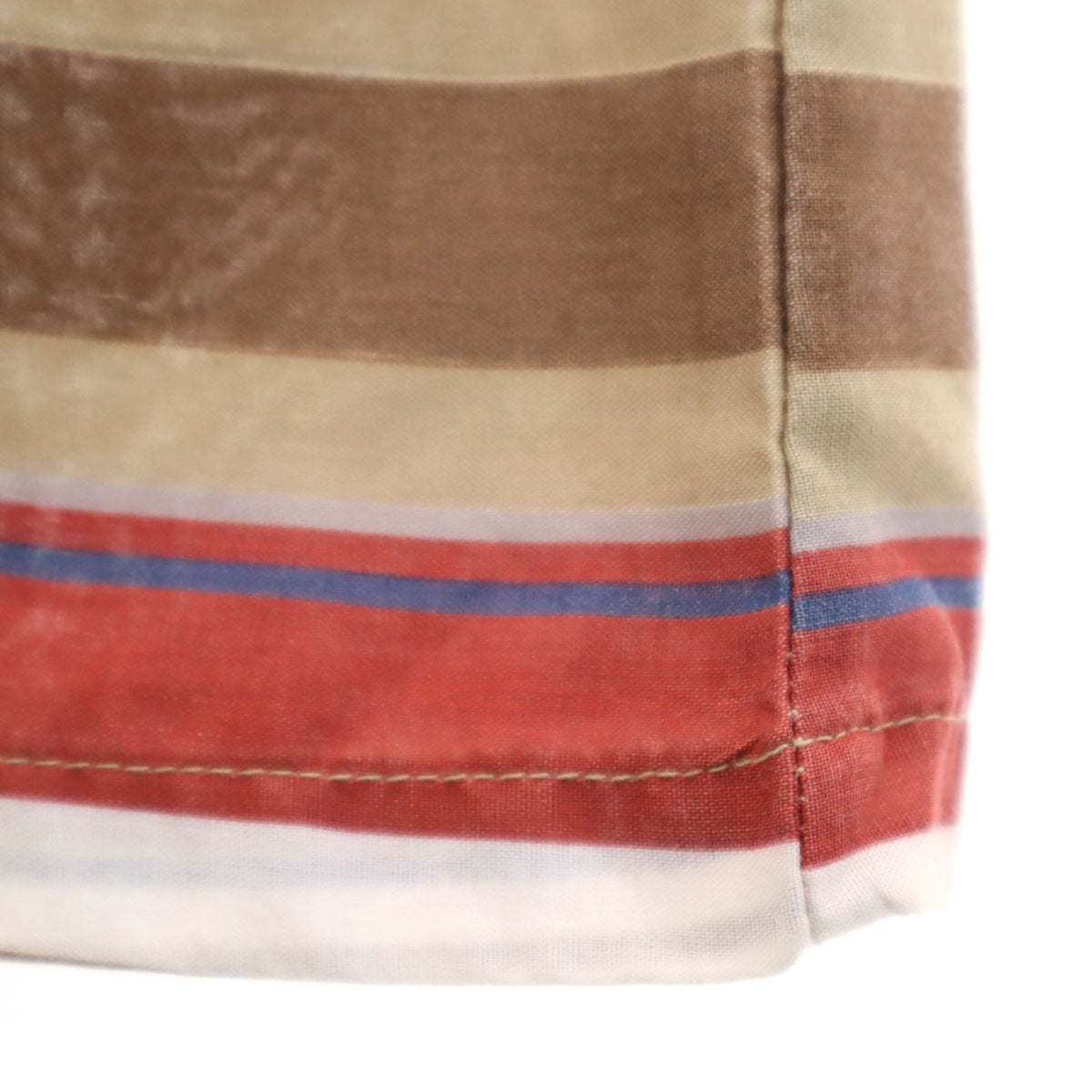 KENNINGTON ケニントン 70s 80s ヴィンテージ ボーダー柄 半袖 オープンカラーシャツ M ブラウン メンズ