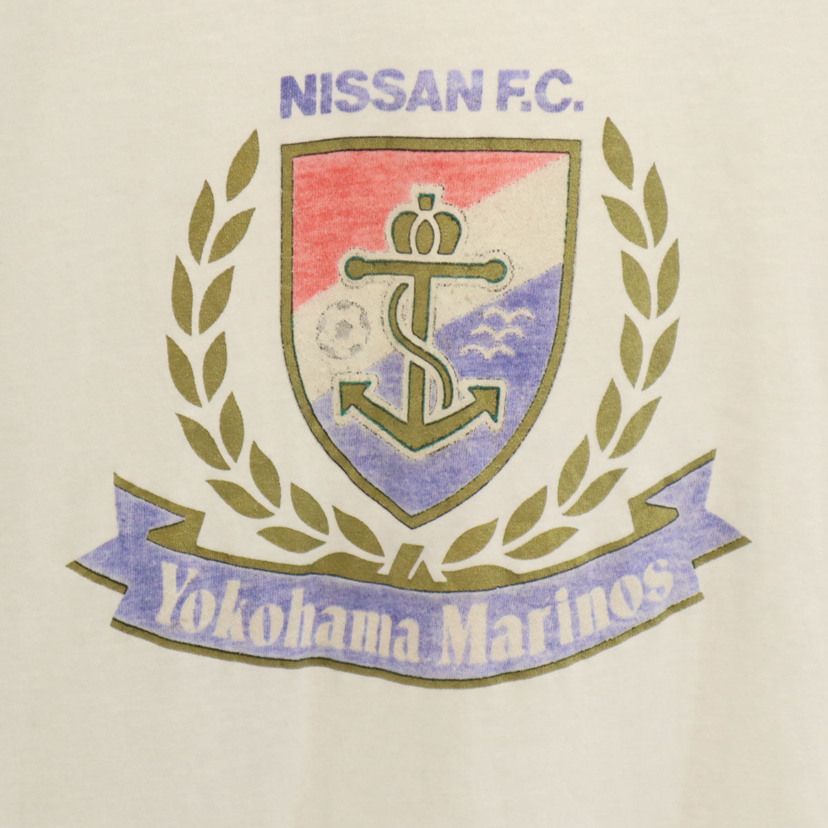 adidas アディダス 90s オールド 横浜マリノス プリント 半袖 Tシャツ L オフホワイト デサント メンズ