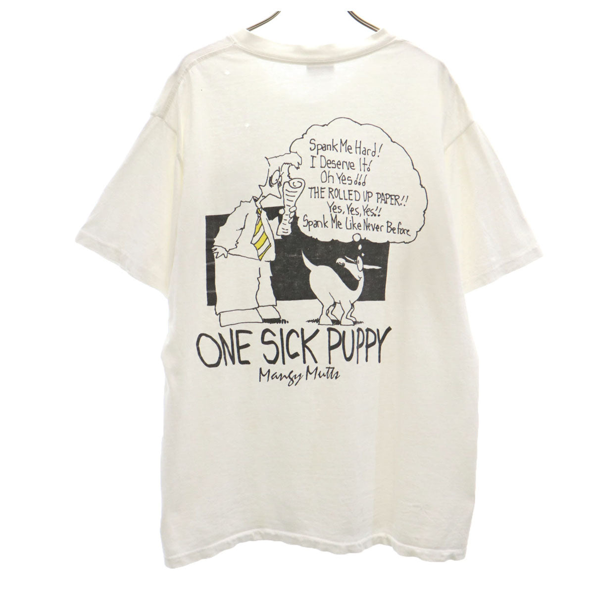 One Sick Puppy 90s USA製 オールド バックプリント 半袖 Tシャツ L ホワイト シングルステッチ ドッグ 犬 メンズ
