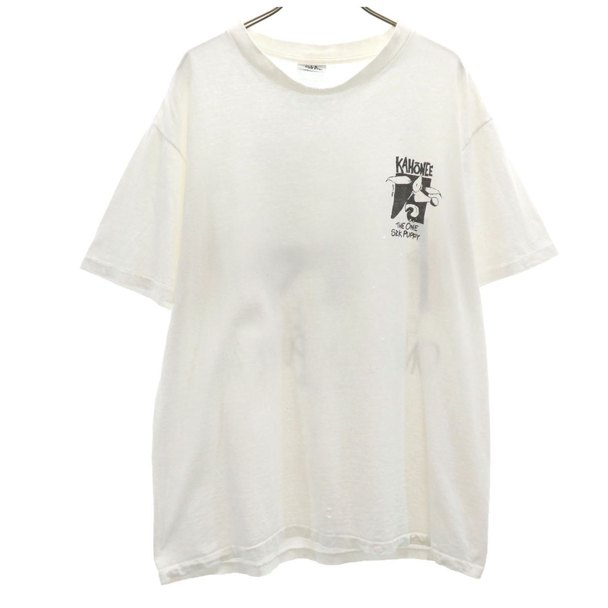 One Sick Puppy 90s USA製 オールド バックプリント 半袖 Tシャツ L ホワイト シングルステッチ ドッグ 犬 メンズ