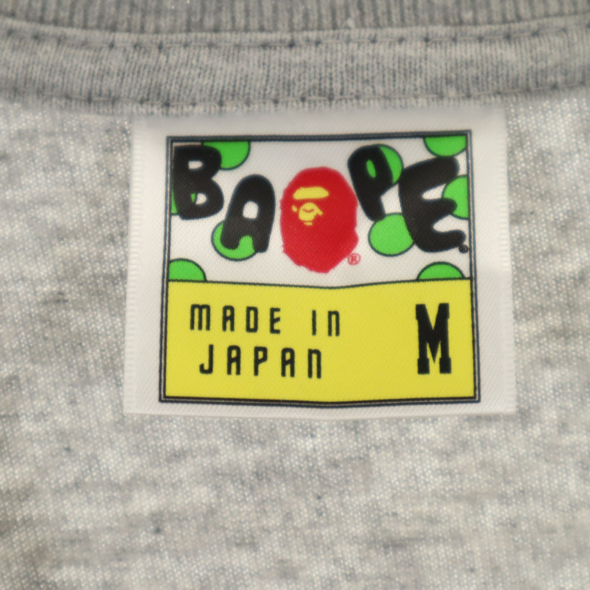 BAPE ベイプ 日本製 半袖 Tシャツ M グレー メンズ
