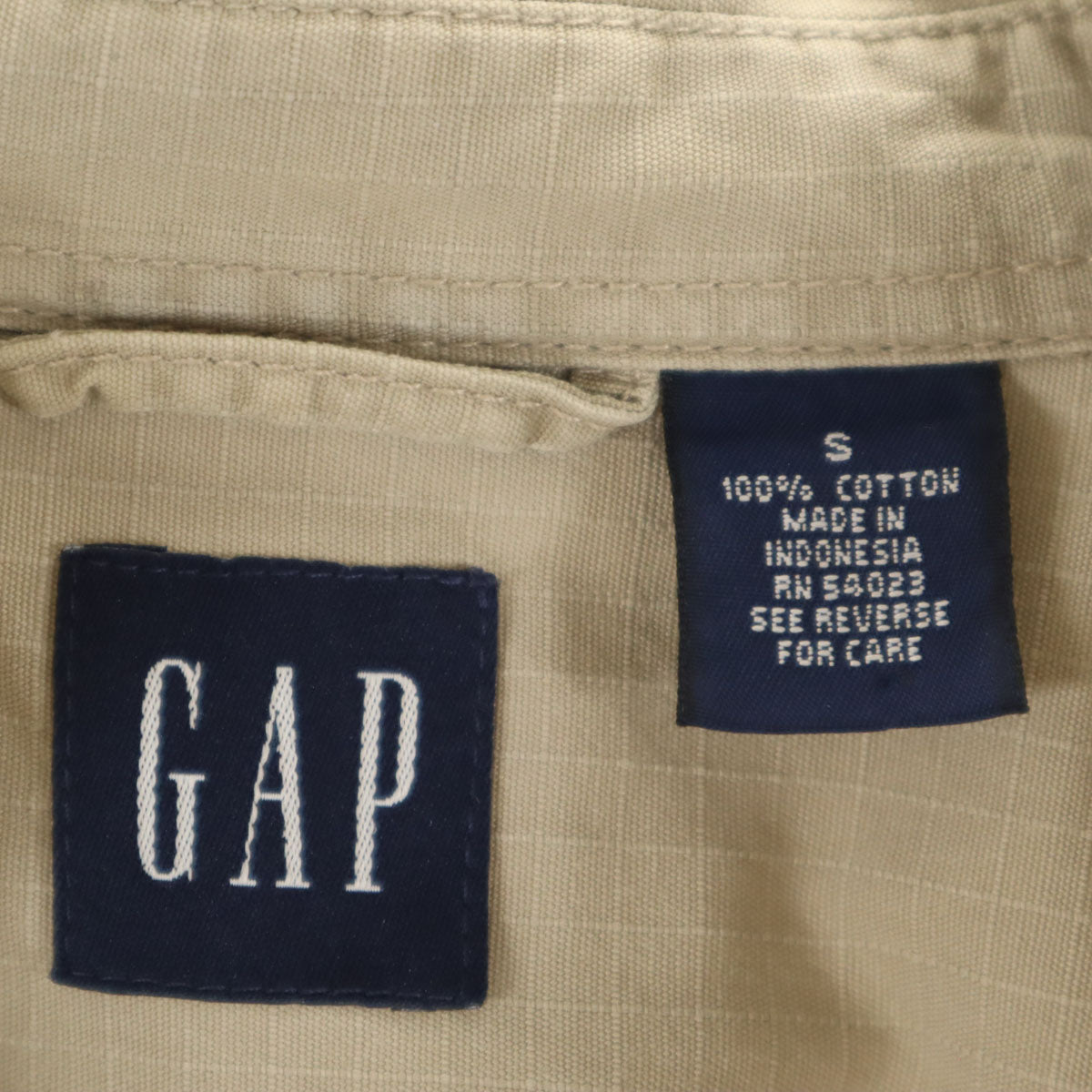 GAP ギャップ オールド 半袖 コットンシャツ S グレージュ メンズ