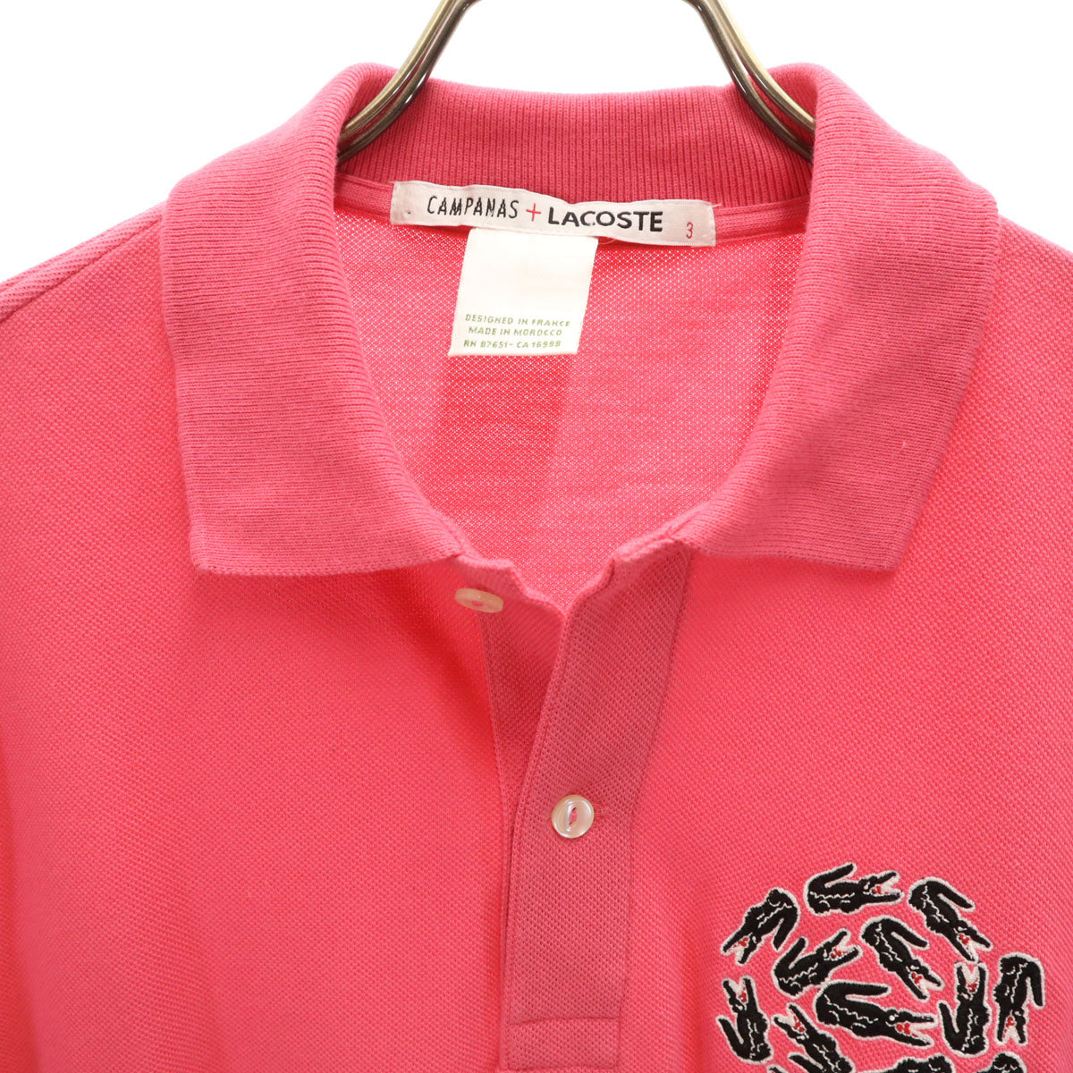 CAMPANAS+LACOSTE LACOSTE ラコステ コラボ 半袖 ポロシャツ 3 ピンク メンズ