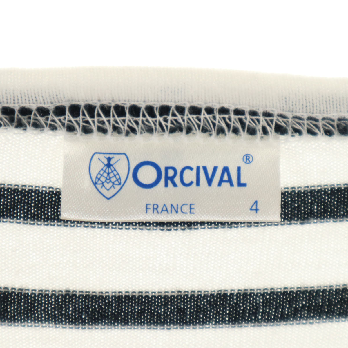 ORCIVAL オーシバル 日本製 ボーダー 半袖 ボートネック カットソー 4 ホワイト系 メンズ