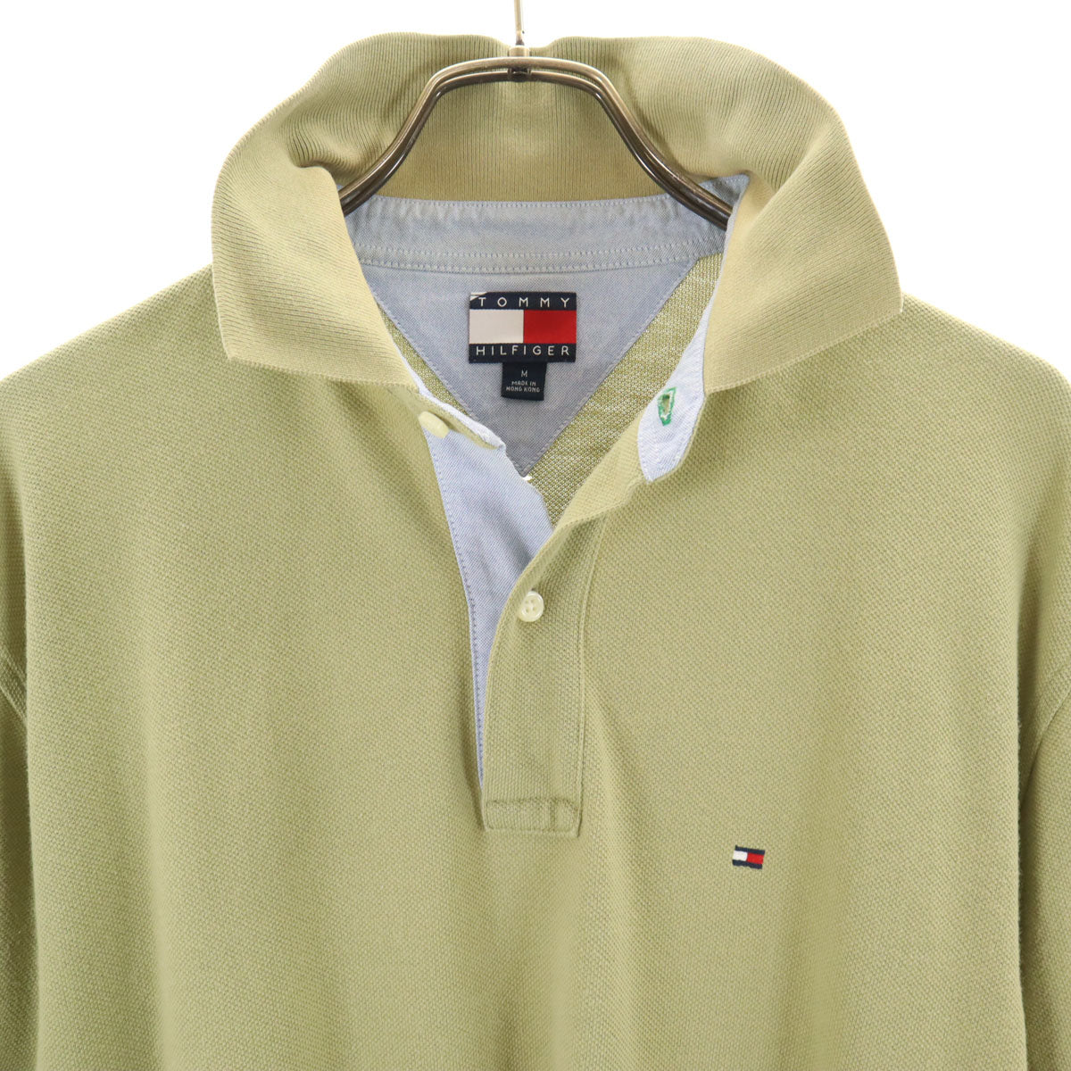 TOMMY HILFIGER トミーヒルフィガー 半袖 ポロシャツ M オリーブ メンズ