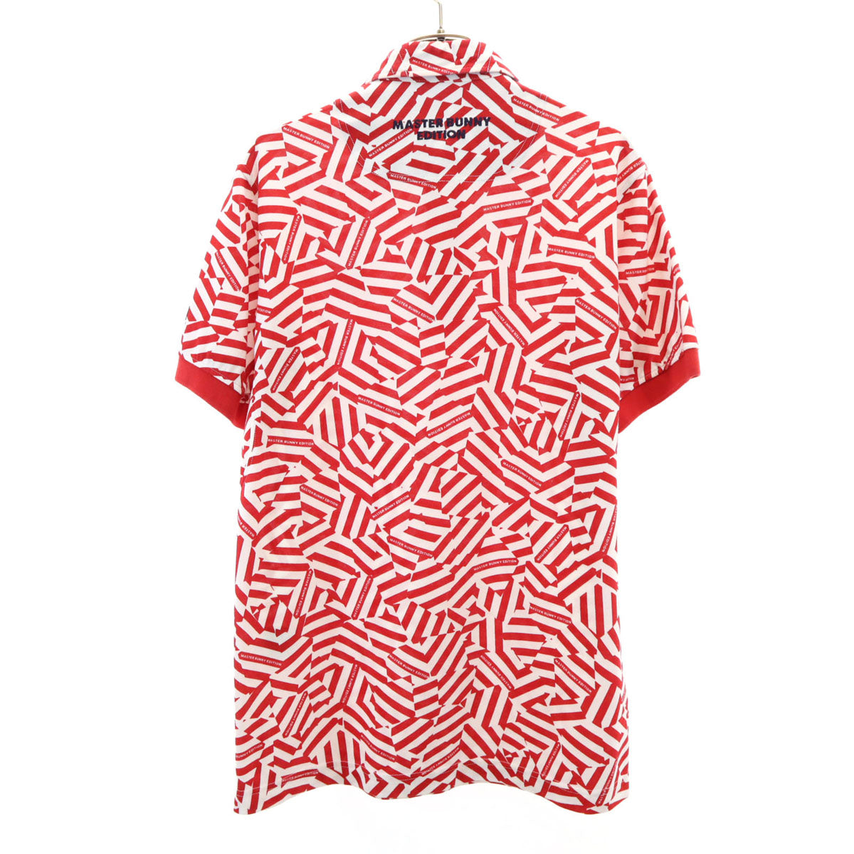 MASTER BUNNY EDITION マスターバニーエディション 日本製 総柄 ゴルフ 半袖 ポロシャツ 4 レッド メンズ