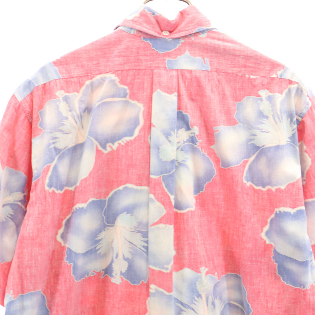 reyn spooner レインスプーナー 80s 金タグ ヴィンテージ リバースプリント ハイビスカス柄 半袖 ボタンダウン アロハシャツ レッド系 プルオーバー メンズ