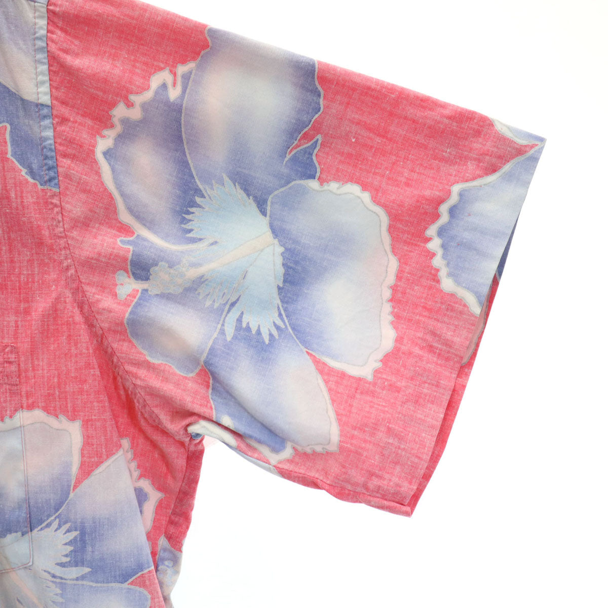 reyn spooner レインスプーナー 80s 金タグ ヴィンテージ リバースプリント ハイビスカス柄 半袖 ボタンダウン アロハシャツ レッド系 プルオーバー メンズ