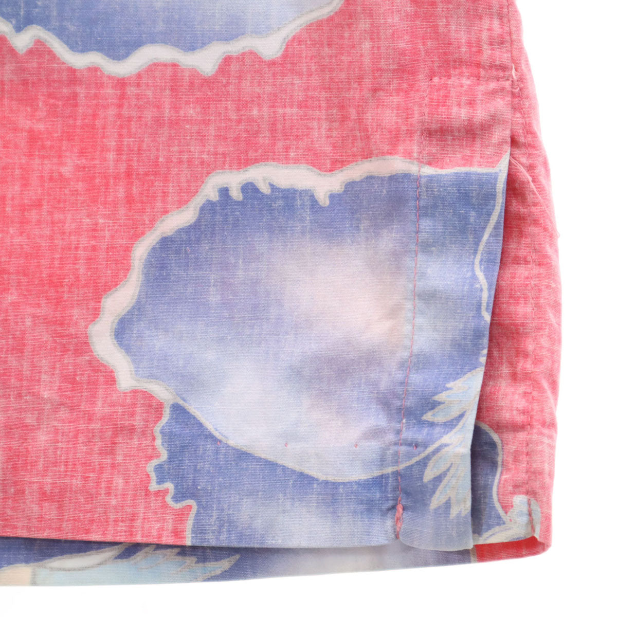 reyn spooner レインスプーナー 80s 金タグ ヴィンテージ リバースプリント ハイビスカス柄 半袖 ボタンダウン アロハシャツ レッド系 プルオーバー メンズ