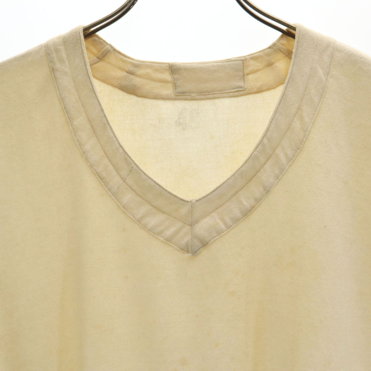 FRENCH ARMY フランス軍 40s 50s ヴィンテージ ノースリーブ Vネック ベスト 46 ベージュ メンズ